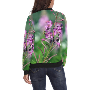 Fireweed Flower All Over Print Bomber Jacket for Women (Model H36)
