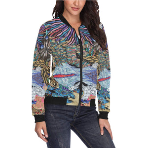 Pleasantly Paisley All Over Print Bomber Jacket for Women (Model H36)