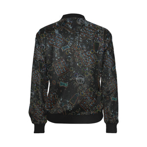 Group Halloween Candy Glowing All Over Print Bomber Jacket for Women (Model H36)