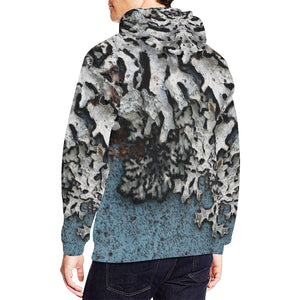 Moss Blue All Over Print Hoodie for Men (USA Size) (Model H13)