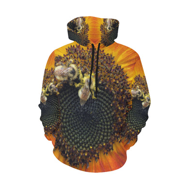 Busy Bee Sunflower All Over Print Hoodie for Women (USA Size) (Model H13)