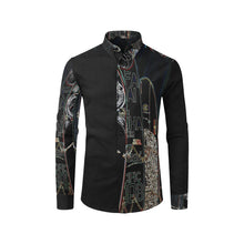 Load image into Gallery viewer, Surfboards Glowing Men&#39;s All Over Print Casual Dress Shirt (Model T61)