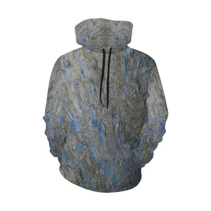 Marbled Abstract Blue All Over Print Hoodie for Women (USA Size) (Model H13)