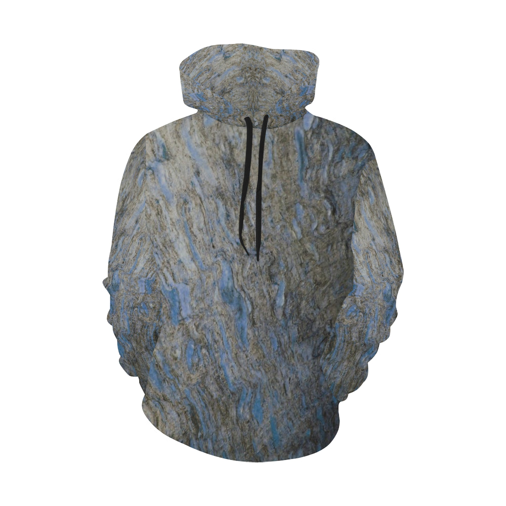 Marbled Abstract Blue All Over Print Hoodie for Women (USA Size) (Model H13)