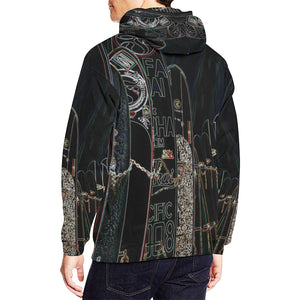 Surfboards Glowing All Over Print Hoodie for Men/Large Size (USA Size) (Model H13)