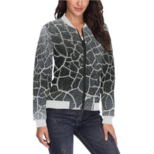 Load image into Gallery viewer, Crackle Negative All Over Print Bomber Jacket for Women (Model H36)