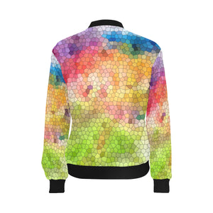 Splash of Color Mosaic All Over Print Bomber Jacket for Women (Model H36)