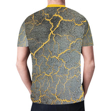 Load image into Gallery viewer, Crackling Yellow New All Over Print T-shirt for Men (Model T45)