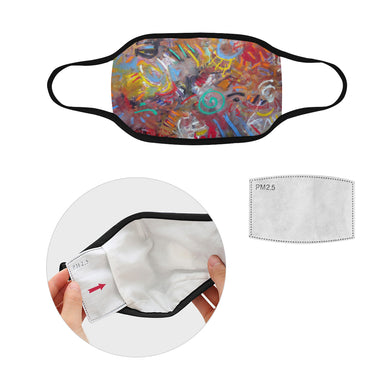 Graffiti Abstract Mouth Mask in One Piece (2 Filters Included) (Model M02)