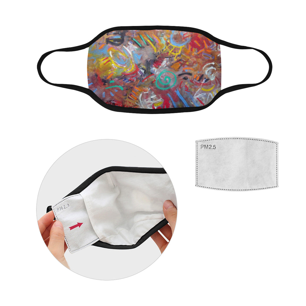 Graffiti Abstract Mouth Mask in One Piece (2 Filters Included) (Model M02)