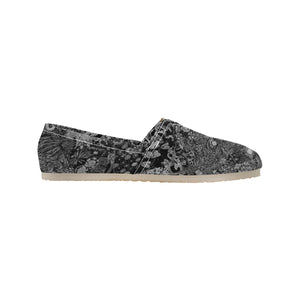 Perfectly Paisley Black and White Unisex Classic Canvas Slip-On (Model 1206)