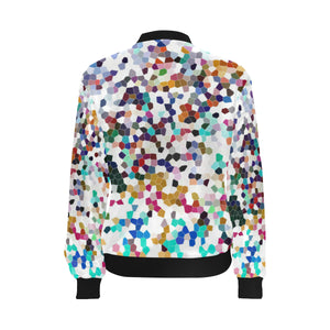 Holiday Paisley Negative Mosaic All Over Print Bomber Jacket for Women (Model H36)