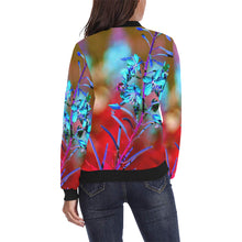 Load image into Gallery viewer, Fireweed Flower Blue All Over Print Bomber Jacket for Women (Model H36)