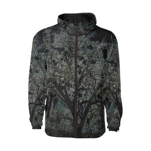 Spooky Tree Glowing All Over Print Quilted Windbreaker for Men (Model H35)