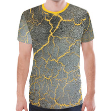 Load image into Gallery viewer, Crackling Yellow New All Over Print T-shirt for Men (Model T45)