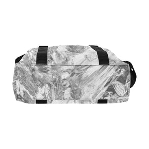 Abstract Brush Black and White Large Capacity Duffle Bag (Model 1715)