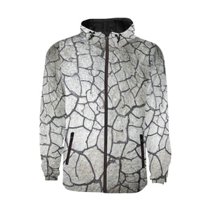 Crackle All Over Print Quilted Windbreaker for Men (Model H35)