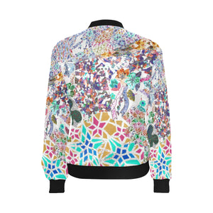 Holiday Paisley Negative All Over Print Bomber Jacket for Women (Model H36)