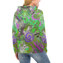 Load image into Gallery viewer, Graffiti Abstract Green All Over Print Hoodie for Women (USA Size) (Model H13)