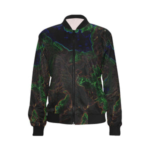 Sea of Flames Glowing All Over Print Bomber Jacket for Women (Model H36)