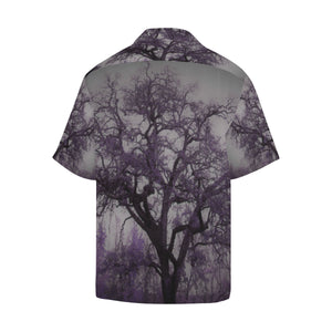 Spooky Tree Purple Hawaiian Shirt (Model T58)