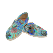 Load image into Gallery viewer, Graffiti Abstract Aqua Unisex Classic Canvas Slip-On (Model 1206)