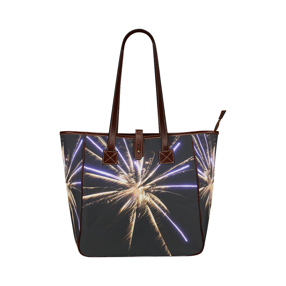 Fireworks Star Yellow Classic Tote Bag (Model 1644)