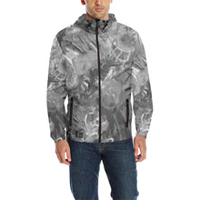 Load image into Gallery viewer, Graffiti Abstract Black and White All Over Print Quilted Windbreaker for Men (Model H35)