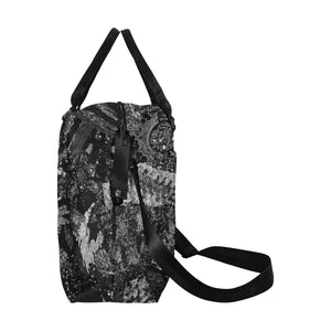 Paisley Power Black and White Large Capacity Duffle Bag (Model 1715)