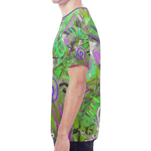 Graffiti Abstract Green New All Over Print T-shirt for Men (Model T45)