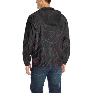 Rose Bouquet Flower Glowing All Over Print Quilted Windbreaker for Men (Model H35)