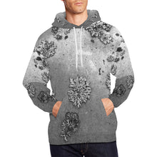 Load image into Gallery viewer, Patches of Moss Black and White All Over Print Hoodie for Men/Large Size (USA Size) (Model H13)