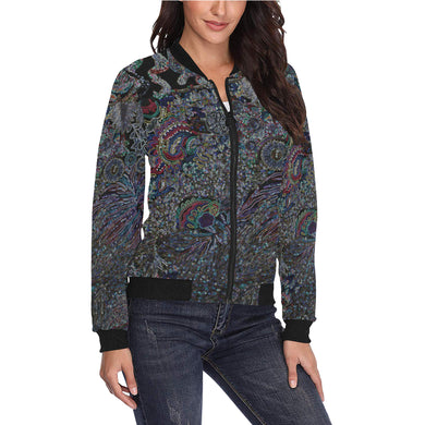I Spy Paisley Glowing All Over Print Bomber Jacket for Women (Model H36)