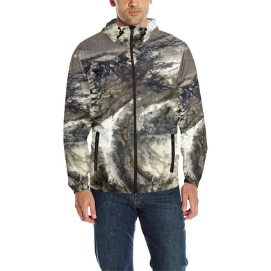 Aerial Ground All Over Print Quilted Windbreaker for Men (Model H35)
