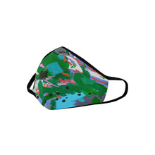 Load image into Gallery viewer, Abstract Squares Blue Mouth Mask in One Piece (2 Filters Included) (Model M02)