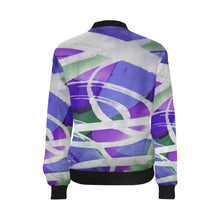 Load image into Gallery viewer, Abstract Circles Purple All Over Print Bomber Jacket for Women (Model H36)