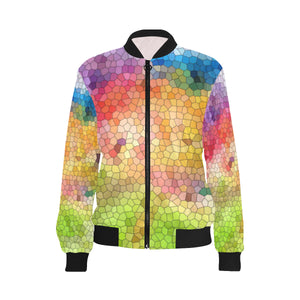 Splash of Color Mosaic All Over Print Bomber Jacket for Women (Model H36)