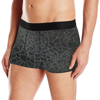 Crackle Black Men's Boxer Briefs with Merged Design (Model  L10)