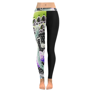 Complex Graffiti Reverse Low Rise Leggings (Invisible Stitch) (Model L05)