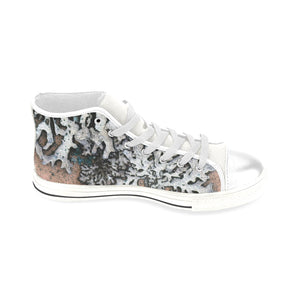 Moss Peach Men’s Classic High Top Canvas Shoes (Model 017)