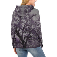 Load image into Gallery viewer, Spooky Tree Purple All Over Print Hoodie for Women (USA Size) (Model H13)