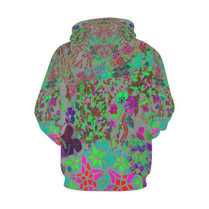 Holiday Paisley Aqua All Over Print Hoodie for Women (USA Size) (Model H13)