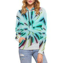 Load image into Gallery viewer, Fireworks Burst Negative All Over Print Hoodie for Women (USA Size) (Model H13)