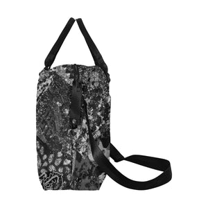 Holiday Paisley Black and White Large Capacity Duffle Bag (Model 1715)