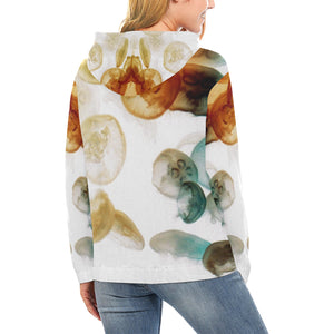 Jellyfish Negative All Over Print Hoodie for Women (USA Size) (Model H13)