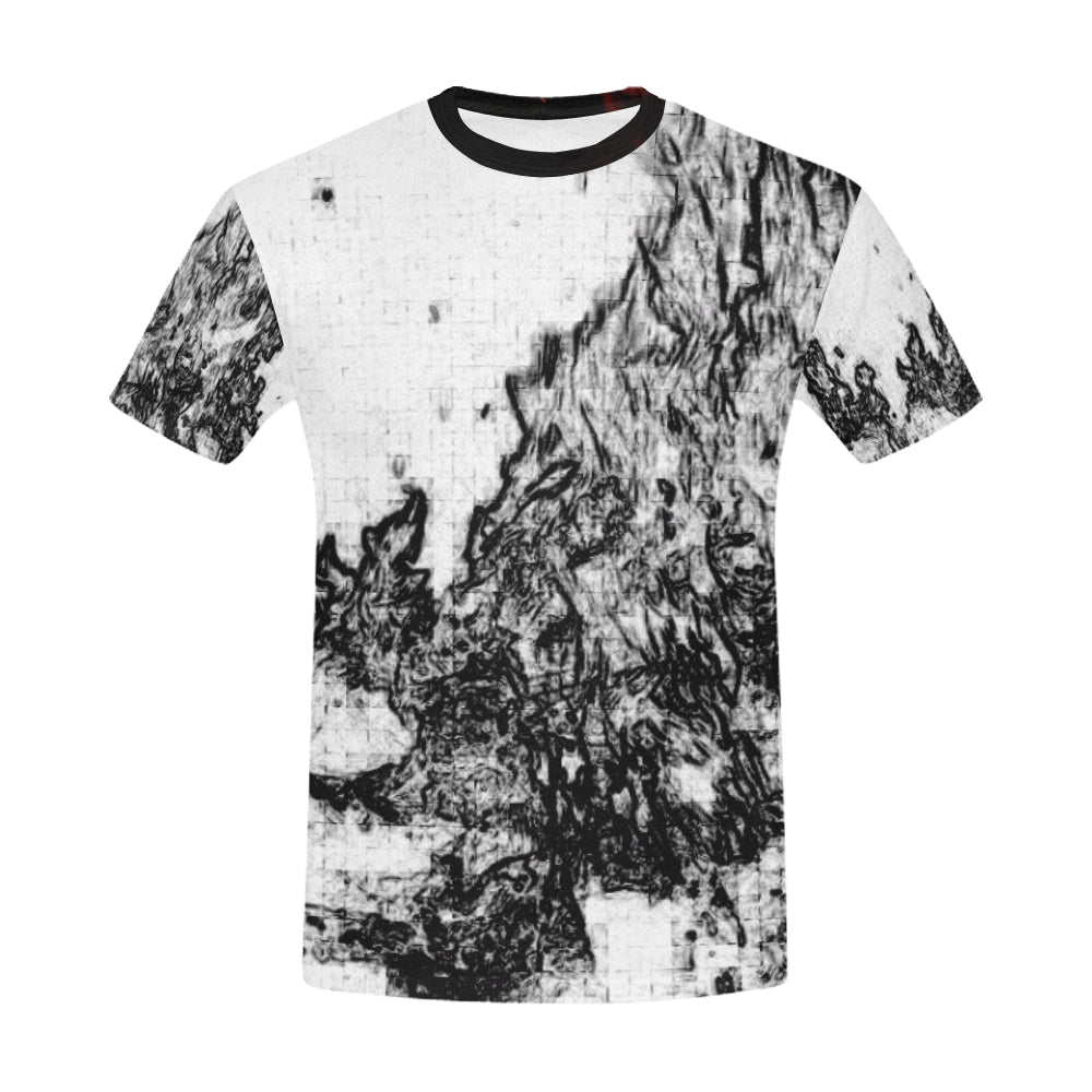 Flames Outline All Over Print T-Shirt for Men (USA Size) (Model T40)