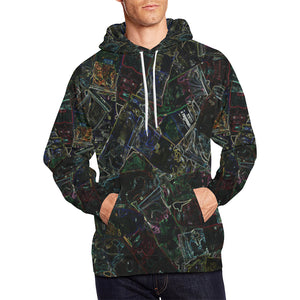 Oil Paints Glowing All Over Print Hoodie for Men/Large Size (USA Size) (Model H13)