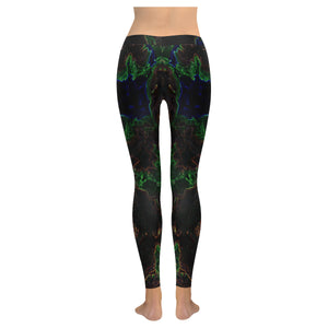 Sea of Flames Glowing Low Rise Leggings (Invisible Stitch) (Model L05)