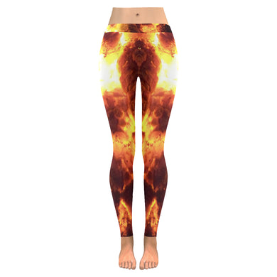 Sea of Flames Low Rise Leggings (Invisible Stitch) (Model L05)