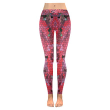 Load image into Gallery viewer, Rose Bouquet Flower Mosaic Low Rise Leggings (Invisible Stitch) (Model L05)